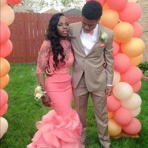 Pink ruffle dress.. worn once!